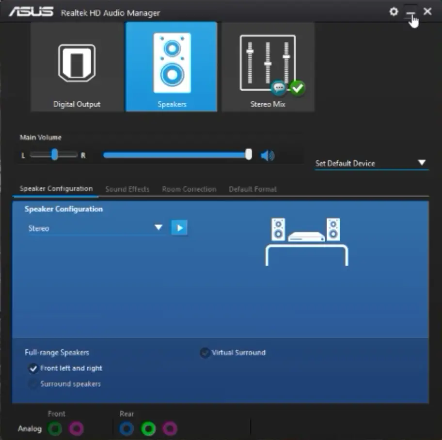 ASUS Audio Realtek Audio. Realtek аудио менеджер.