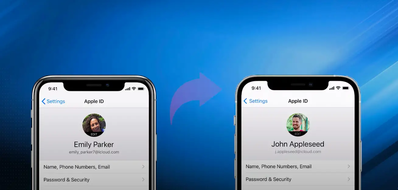 how to transfer data from one apple id to another